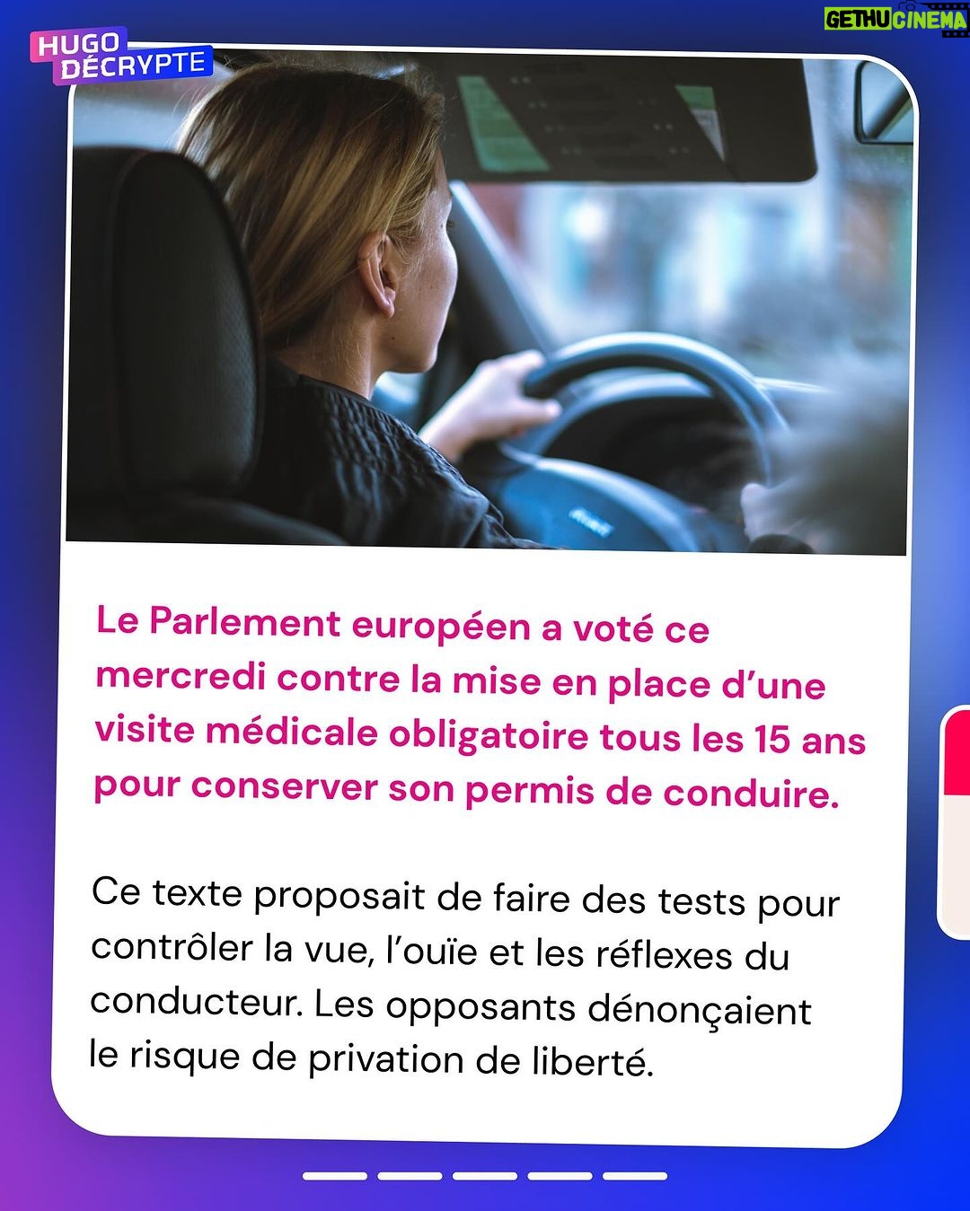 Hugo Travers Instagram - 🚨 En 1 minute, votre résumé de l’actualité du jour 🚨 . 📧 Pour suivre la newsletter : https://hugodecry.pt/newsletter . 🍿 Pour suivre l’actu culture : @hugodecrypte.pop . 🏋️ Pour suivre l’actu sport : @hugodecrypte.sport . SHOUTOUT à @alban_dmls et @gael_pcd pour leur participation au débat ! . Tous les jours, on met en avant deux participants du débat. Pour participer : like + débat En commentaire. . Êtes-vous favorable à l’instauration d’une visite médicale obligatoire tous les 15 ans pour conserver son permis de conduire ? 🧐 . Commentez oui/non/sans opinion suivie de vos éventuels arguments, résultats dans l’édition de demain ! . Couverture : ©Abaca Actu 1 : ©Abaca I Le Parisien, Franceinfo, France 24 Actu 2 :©Abaca I Le Monde, Les Echos, Franceinfo Actu 3 : Sud Ouest, Libération, HuffPost Actu 4 : HuffPost, Franceinfo, L’internaute Actu 5 : Ouest-France, Le Point, Le Parisien