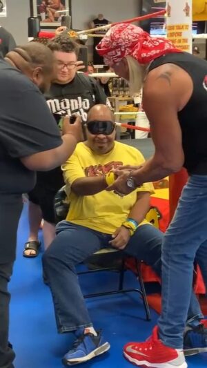 Hulk Hogan Instagram - Jerry Cram, a remarkable individual who has been sending me letters every week for the past five years, is a Hulkamaniac who holds a special place in my heart. 💪

This past weekend, we had the opportunity to surprise him at my autograph signing in Orlando. Jerry, who faces various challenges through his disabilities, couldn't believe his eyes when the blindfold was removed. 

The sheer joy and gratitude radiating from his face touched me deeply. His enthusiasm reminds me of the incredible impact we can have on each other's lives. 

Jerry's story serves as a powerful testament to the strength and resilience of the human spirit. 

Let's continue spreading love, compassion, and positivity, my Hulkamaniacs. 💪😎