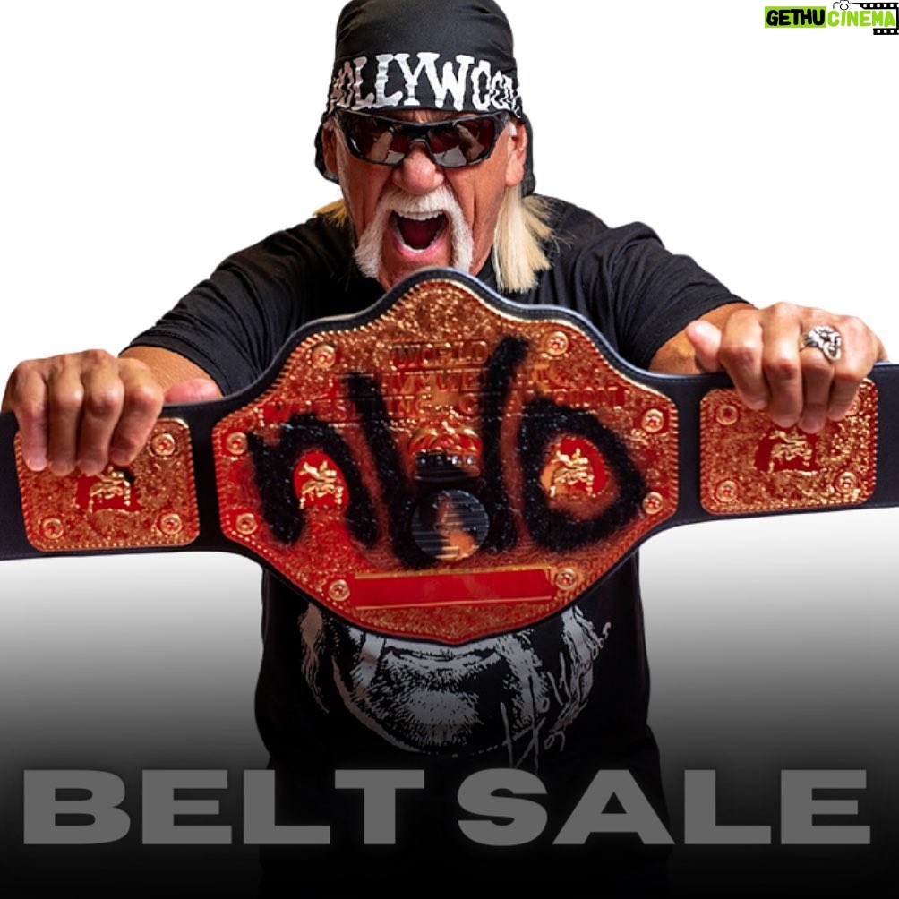 Hulk Hogan Instagram - Autographed Nwo Belt Sale Still Running Strong 👊 Over 20% Off @hogansbeachshop 🌐Link: https://hogansbeachshop.com/products/hollywood-hogan-signed-wcw-nwo-championship-belt-replica Hulk Hogan’s Wrestling Shop