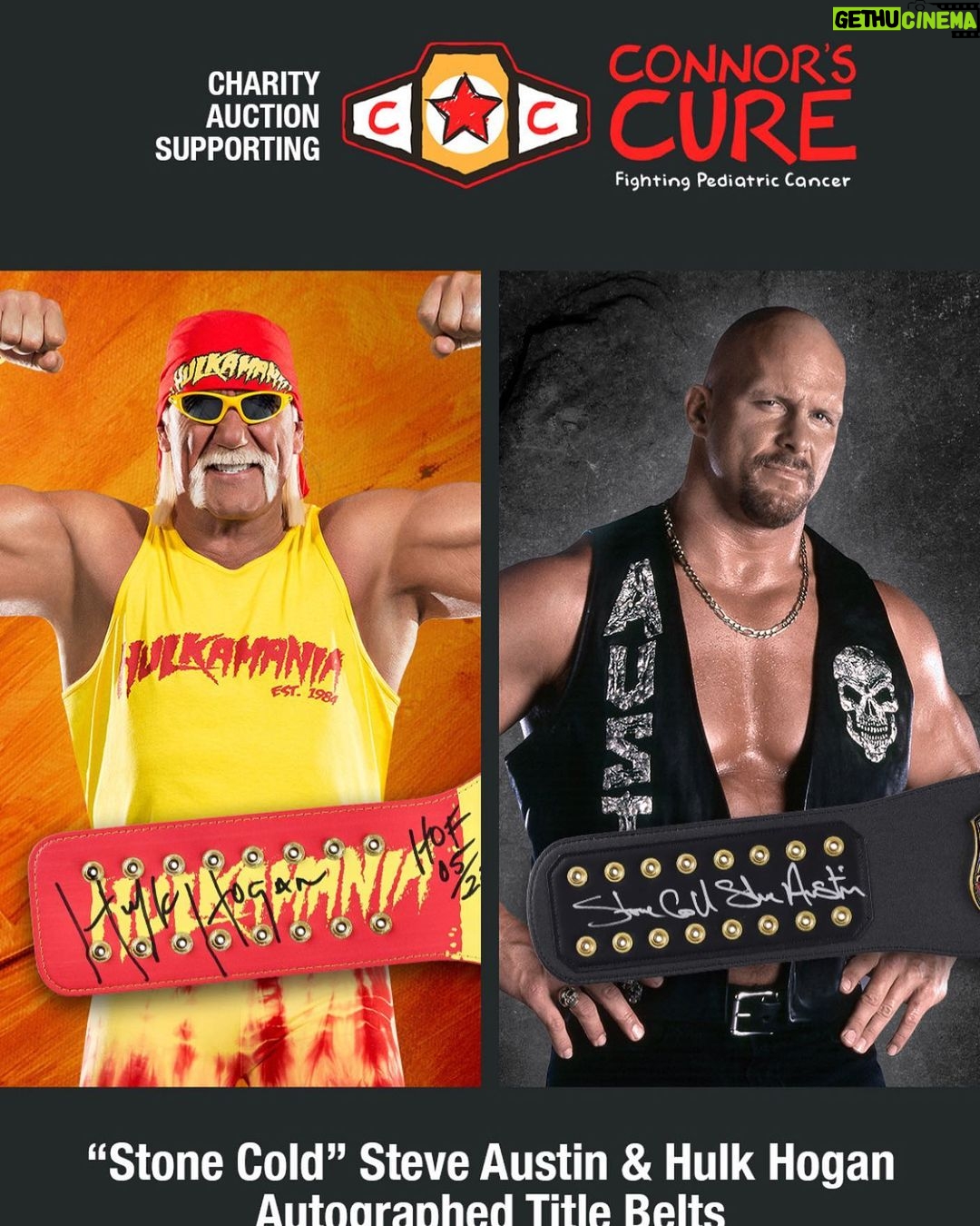 Hulk Hogan Instagram - Listen up brother… here is a chance for you to own your own piece of WWE history. Bid today and support #ConnorsCure and join the fight against pediatric cancer. HH