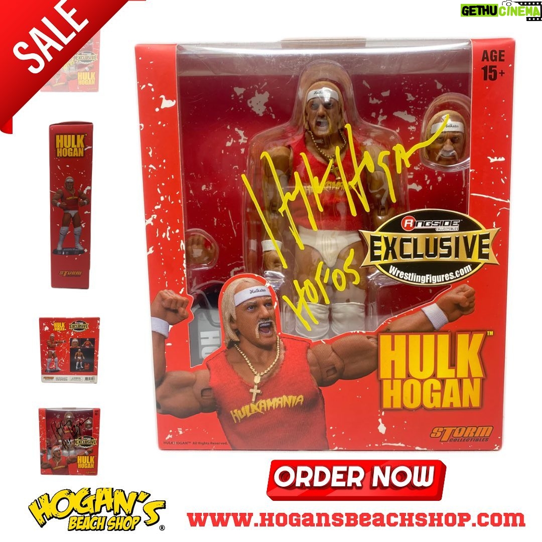Hulk Hogan Instagram - Autographed Ringside Exclusive Hulkamania Storm Collectable Figures are on Sale Now Available Online Or in Store @hogansbeachshop (LINK IS IN BIO) šLink: https://hogansbeachshop.com/products/hulkamania-storm-collectable-exclusive-figure-signed-w-8x10 Hulk Hoganās Wrestling Shop