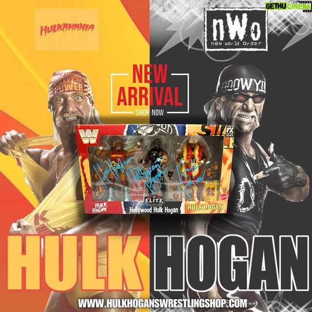 Hulk Hogan Instagram - New WWE Elite Collection Hulkamania 40th Anniversary Action figure 3pk set are now available Online and in store, both Signed & Unsigned as well ! @hulkhoganswrestlingshop Link down below 🔗⬇️ 🌐Link: https://hulkhoganswrestlingshop.com/products/wwe-elite-collection-hulkamania-40th-anniversary-action-figure-set-3pk Hulk Hogan’s Wrestling Shop