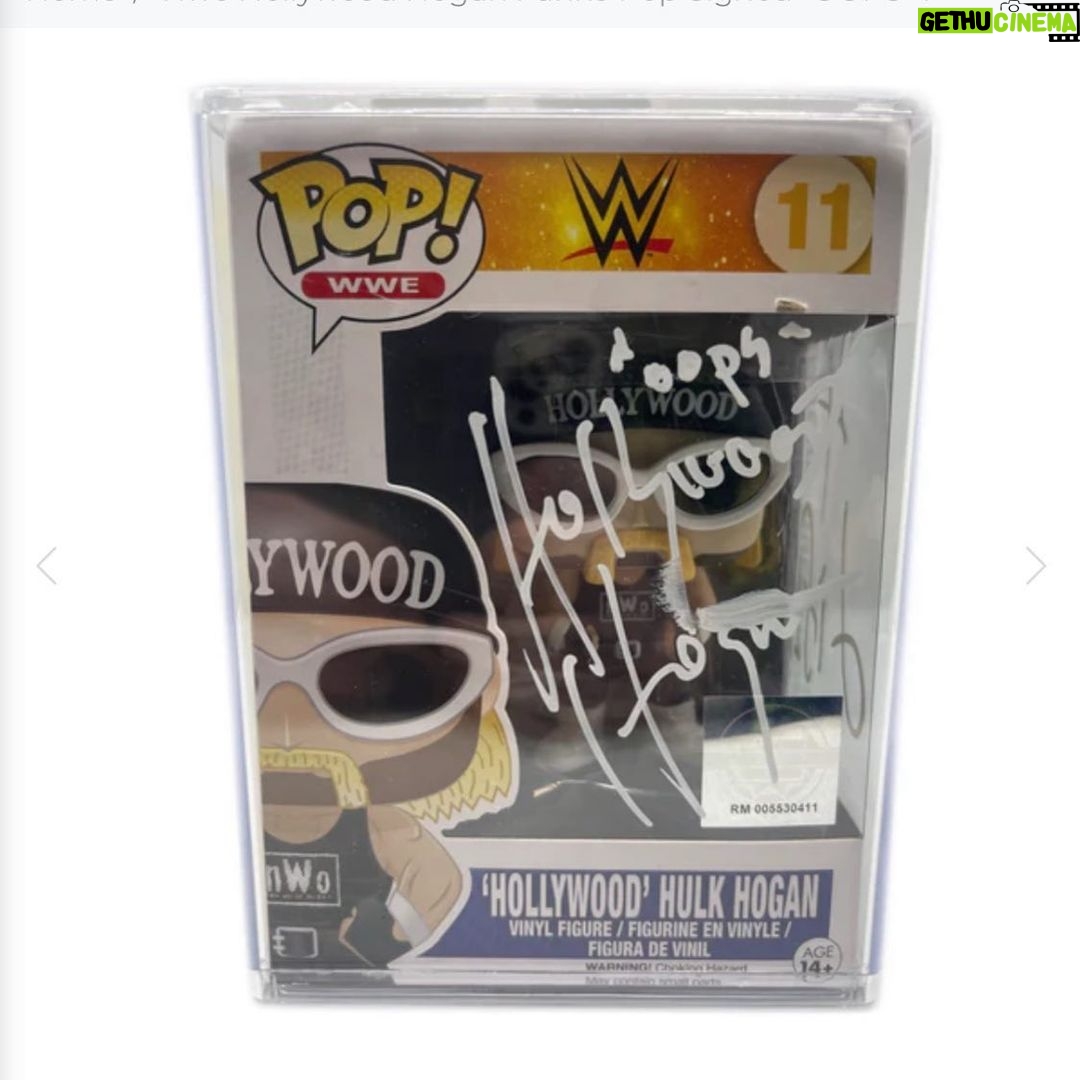 Hulk Hogan Instagram - WWE NWO Hollywood Funko Pop Signed Finger Smudged “Oops” 1 of 1… Available on @hogansbeachshop Website or in Store (Link in bio) 💪 🌐Link: https://hogansbeachshop.com/products/nwo-hollywood-hogan-funko-pop-signed-oops Hulk Hogan’s Wrestling Shop