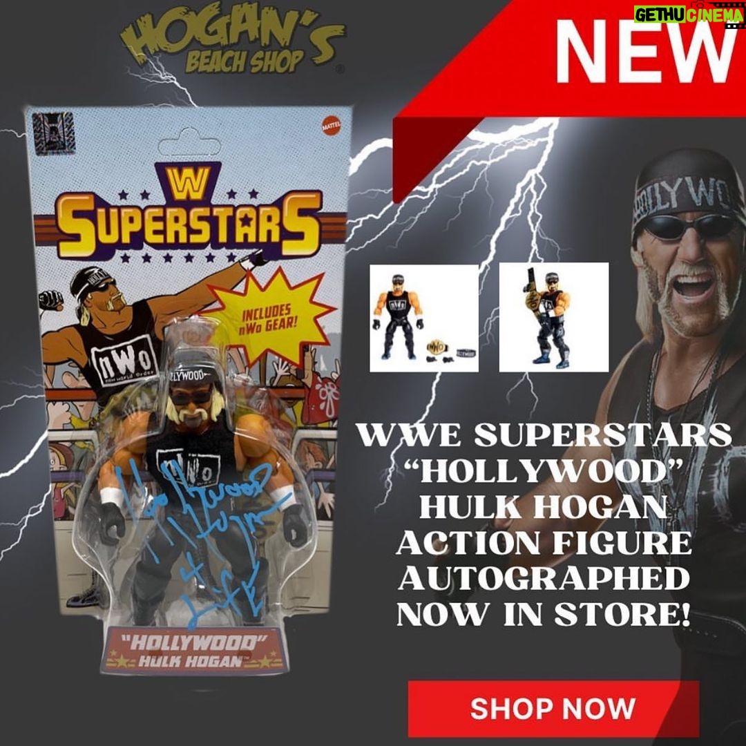 Hulk Hogan Instagram - Don’t Forget‼️WWE Superstars “Hollywood” Hulk Hogan Action Figures Autographed Are available in Store or online‼️ 🌐Link: https://hogansbeachshop.com/collections/autographed-toys-and-figures/products/wwe-superstars-hollywood-hulk-hogan-action-figure-autographed Hulk Hogan’s Wrestling Shop