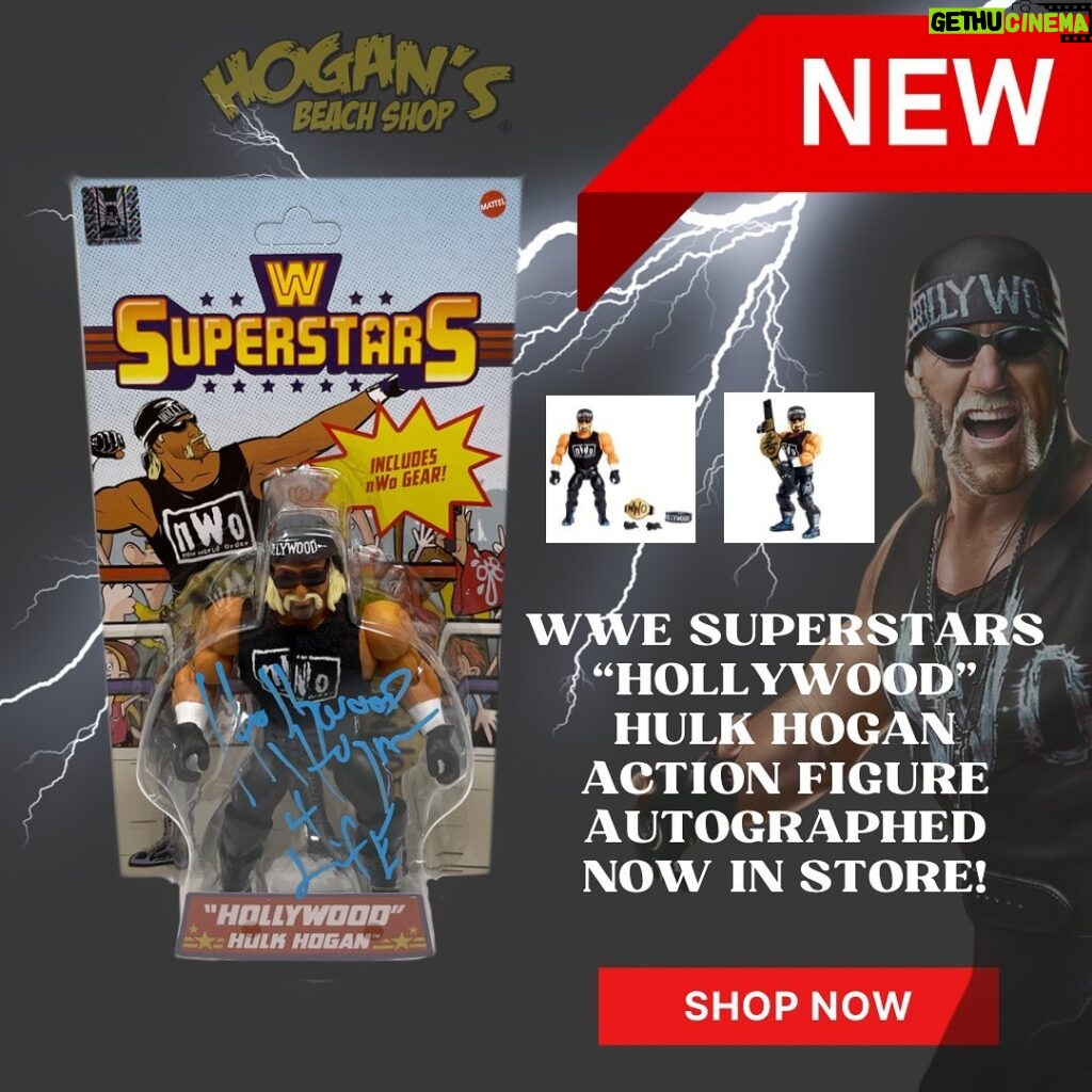 Hulk Hogan Instagram - WWE Superstars “Hollywood” Hulk Hogan Action Figure Autographed Are available Now in Store or online‼️ 🌐Link: https://hogansbeachshop.com/collections/autographed-toys-and-figures/products/wwe-superstars-hollywood-hulk-hogan-action-figure-autographed Hulk Hogan’s Wrestling Shop