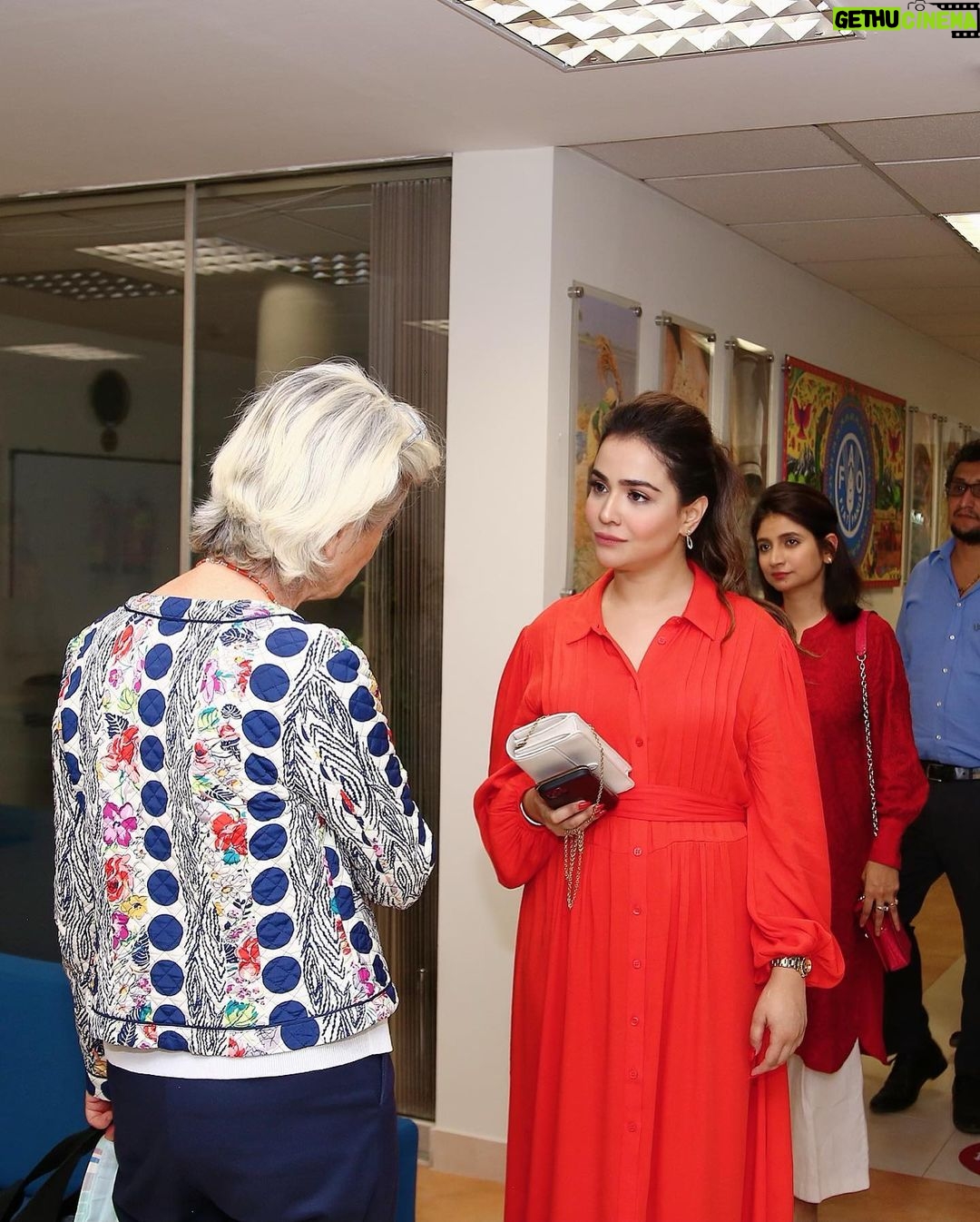 Humaima Malick Instagram - I was privileged to be a speaker at the World Food Day , organised by the Food and Agriculture Organization of the United Nations in Islamabad. Think of people who sleep hungry before wasting even a single grain of food. @fao @unitednations