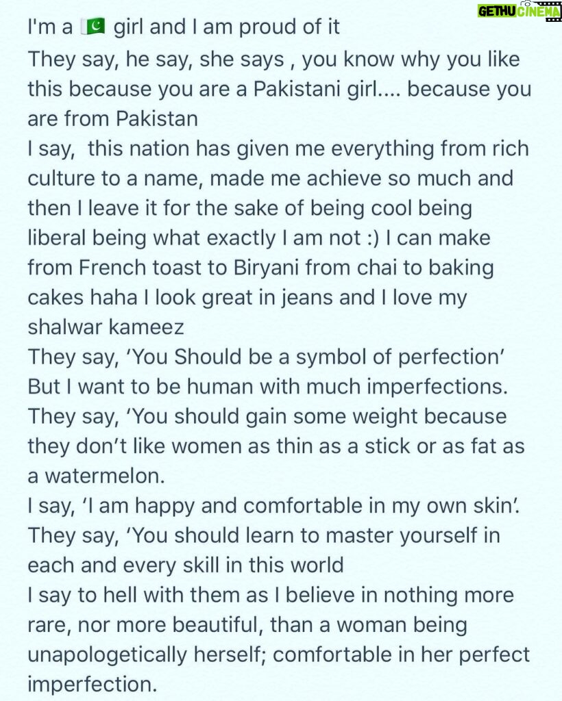 Humaima Malick Instagram - Girls all of us from Pakistan let's be proud of us being Pakistani own it own your identity trust me be a good human from heart nothing matters more desi ,swagger,cool not so hip doesn't matter be your self ! feel proud about your own identity let's go Pakistani's show the world we are the best !