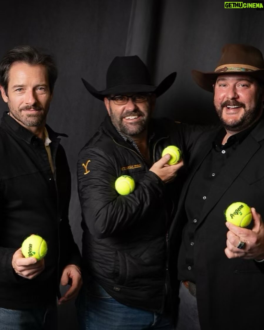 Ian Bohen Instagram - G.O.A.T.S Only to celebrate the Denver Tennis Club. Thanks to Johnny Mac, @gatorgabe @reamswesternoutfitters @utbarrett and @bourbonandbonfirefestival #tennis @usta