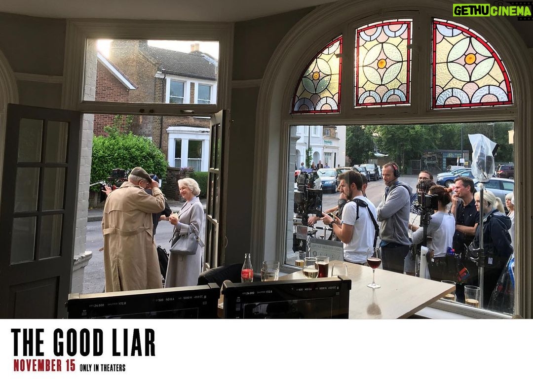 Ian McKellen Instagram - With @helenmirren filming #thegoodliar