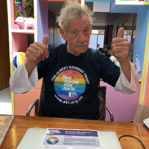 Ian McKellen Instagram - I agree with the Albert Kennedy Trust when they say that no young person should have to choose between a safe space and being who they are. If you want to prevent LGBT youth homelessness support their #NoRoomForHate campaign this summer and visit www.akt.org.uk/noroomforhate