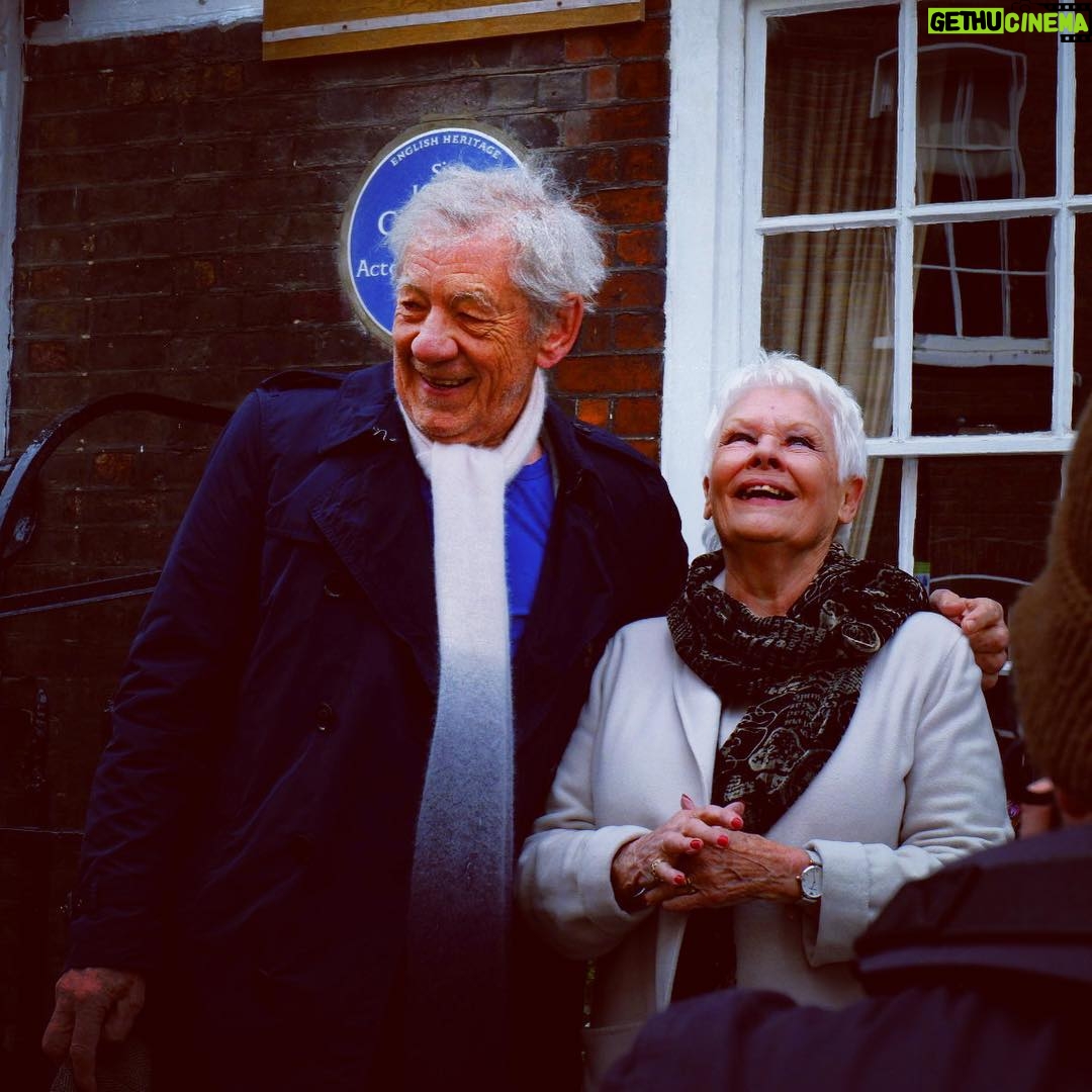 Ian McKellen - 100.3K Likes - With Judi Dench, who unveiled #blueplaque honouring Sir John Gielgud, which immediately tried to photobomb us.