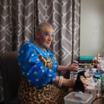Ian McKellen Instagram - Almost there. Something missing. Nb mini-microphone on the left cheek – amplification helps to control rowdy pantomime audiences. https://mothergooseshow.co.uk Photo by @FredericAranda