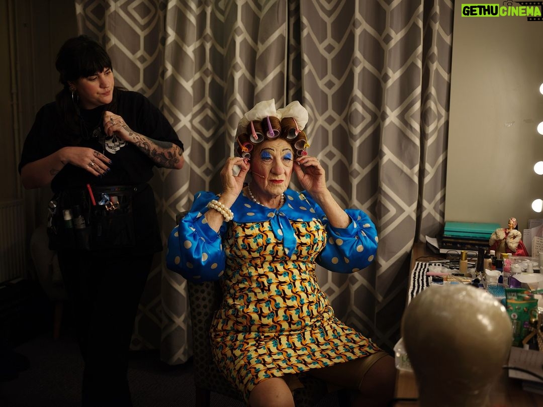 Ian McKellen Instagram - Wigs for the film and stage are constructed of shaped netting onto which the hair (usually human) is knotted. Mother Goose’s wigs (all nylon supervised by Jess Hart) are cruder: a firm cap, fitting close as a hat, essential for quick offstage changes. https://mothergooseshow.co.uk Photo by @fredericaranda