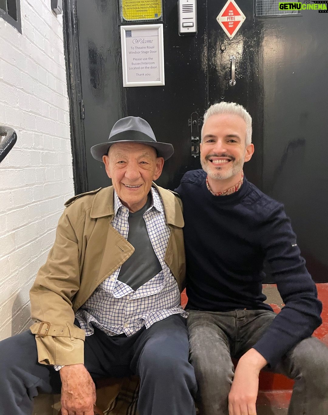 Ian McKellen - 113.9K Likes - Frederic Aranda @fredericaranda is a London-based portrait photographer whose image of me went viral in 2019. His work has been featured in books and exhibitions, most recently at the National Portrait Gallery for the Taylor Wessing Portrait Prize. He's worked with the Royal Ballet, the Kabuki and puppet theatres in Japan, the RSC and the Passion Play in Oberammergau (on my recommendation). Recently he brought his camera backstage at "Mother Goose." We'll be posting some of the results in coming days. I'll let him take it from here, with a fascinating look behind the scenes of a photographer's process:
"I'm passionate about photographing people and have been doing it for 20 years. When I'm not shooting, I often dream about it at night — about how I would stage a group portrait for example, and what I'd capture of each person in it. I compose images in my head all the time.
"I'm very interested in what happens behind the scenes, peeking through the curtain or through a half open dressing room door. I love capturing the warm ups, the rising tension and the transformations backstage. I'm curious about how it all works. I admire all the wonderful people you never see on the stage who make it all fit together and work so smoothly. My approach has been to capture without directing, staging or meddling. I wanted them to pretend I wasn't there.
"Photographing Mother Goose backstage has been the most wonderful privilege. Not just because of the world class talent, but also because it's exactly the joyful balm that we all need right now. I laugh when I hear the jokes, no matter how many times I've heard them before. The songs are excellent too.
"During Mother Goose I loved photographing Ian's transformation in his dressing room and also his quick changes in the wings. It takes 3 or 4 people to get him in and out of costume each time, but in record time. Note that he's tap dancing on stage and doing all sorts of physical feats, and then has to come and get changed each time. There are some amazing moments from the wings behind some of the gauze-screens which really summarise the half on and off-stage feel that I wanted to capture."