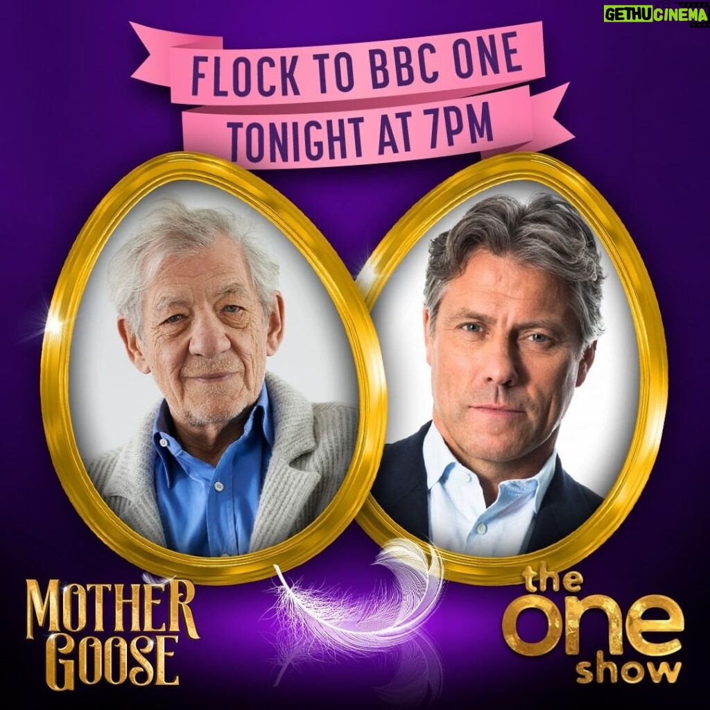 Ian McKellen Instagram - Tonight at 7pm on @BBCTheOneShow @johnbish100 and I chat about @mothergooseshow ! If you like the sound of it, flock to the website to book your tickets: https://mothergooseshow.co.uk/