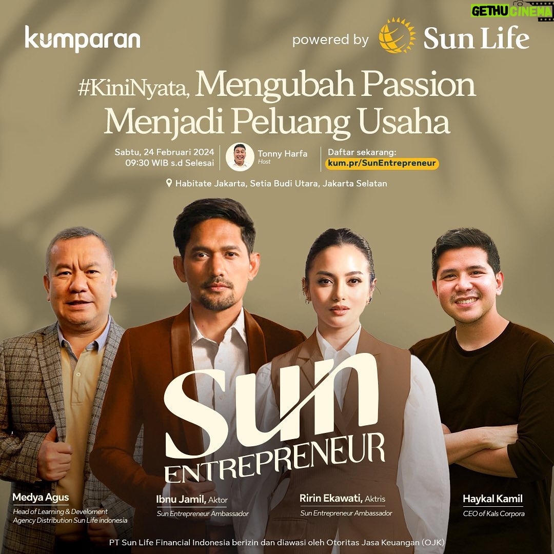 Ibnu Jamil Instagram - Dilansir Forbes, CEO United Capital Source Inc., Jared Weitz, mengatakan banyak entrepreneur yang termotivasi oleh passion dan mimpi. Bisnis yang dijalankan dengan passion pun dinilai bisa mendatangkan profit lebih banyak. Hal itu juga yang dirasakan @ibnujamilo @ririnekawati @haykalkamil. Penasaran dengan cerita dan tips seputar membangun usaha dari mereka? Yuk, jangan ketinggalan untuk ikutan acara Coffee Chit-Chat yang digelar @sunlife_id, Sabtu, 24 Februari 2024 pukul 10:00 WIB di Habitate Jakarta. Cus langsung daftar di kum.pr/SunEntrepreneur ya! #kstudio