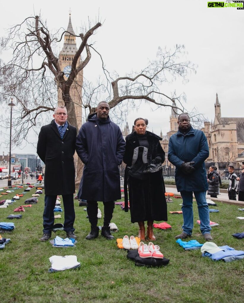 Idris Elba Instagram - Today I’m calling on the Government for change. Each set of clothes laid represents a life lost to serious youth violence. Serious youth violence is rising across the country, meaning that hundreds of promising lives are being cut short. Everyday, the feeling of helplessness in us parents grows bigger and bigger. The Government promised to ban zombie knives and machetes, we need this promise delivered. We’re also calling for a new coalition to end knife crime. It’s time for change - IE #DontStopYourFuture Parliament Square