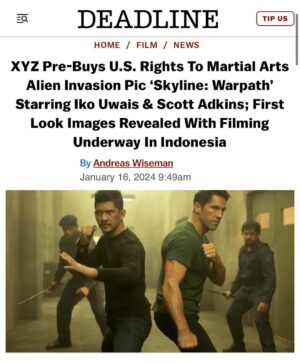 Iko Uwais Instagram - Excited to announce another fantastic movie featuring our founder, @iko.uwais , alongside @thescottadkins . Directed by @liamodin , produced by @stepchild77 , and cinematography by @johnradel_acs . Get ready for an alien invasion! 🎬👽 #comingsoon