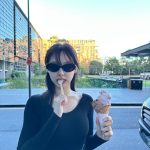 Im Na-yeon Instagram - My messy hair and perfect hazelnut gelato 🍦