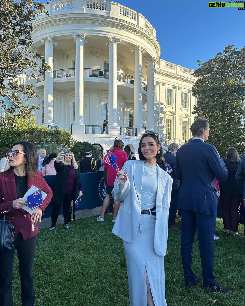 Indiana Massara Instagram - Spending the last few days in DC celebrating Australia’s alliance with The United States has been nothing short of incredible! So blessed to call both of these places home! Thank you @whitehouse @statedept for the honor of being your guest 🇦🇺🤍🇺🇸 The White House, Washington Dc