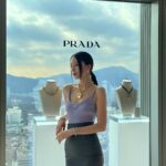 Irene Kim Instagram - Adorned in @Prada gold✨ Gold is truly eternal- an ancient material that is timeless and constantly cherished. Prada presents Eternal Gold, the fine jewelry collection made of 100% certified recycled gold that defines twenty-first century luxury. I fell in love with the iconic Prada Triangle shapes reflected in the precious gems and metals. #AD #PradaEternalGold #PradaFineJewelry