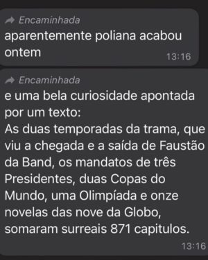 Isabella Moreira Instagram - Ontem, após ~surreais~ 871 capítulos, Poliana Moça chegou ao fim. 

Dos meus recém 18 anos aos meus 23 contei a história de Raquel D'avila e de sua familia. 

Tantas milhares de pessoas não estão nessas poucas fotos que eu tenho - majoritariamente roubadas do feed da @lanalopees 😳 - e que tiveram um papel tao importante no meu desenvolvimento como pessoa e atriz. 

Vou guardar pra sempre tudo que a familia poliana + sbt me proporcionou. 

Fui muito feliz nesses anos. 

Mas agora o que eu to HA MESES esperando pra perguntar pra vocês: O QUE ACHARAM DO FINAL???? 
#PolianaMoça @polianamocaoficial