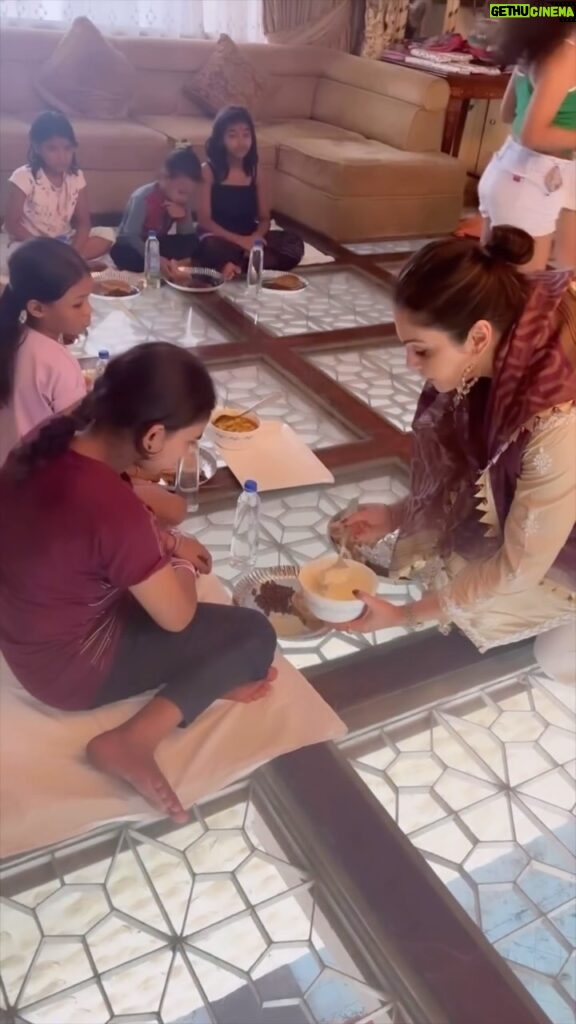 Isha Koppikar Instagram - Devi & Shakti and synonyms to a woman, a girl. I feel so blessed that I was given this opportunity by MA to invite these young girls to our home and seek their blessings. In every girl resides MA. Happy Ashtami ❤️