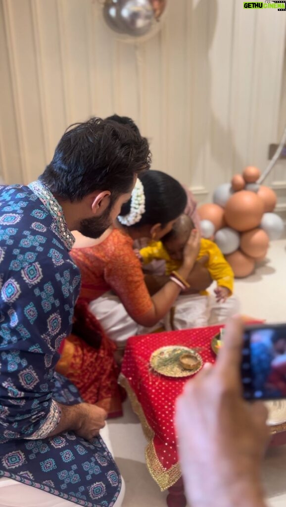 Ishita Dutta Instagram - Vaayu’s #mukhebhaat ceremony #annaprashan ❤ It’s a function where food is introduced to the baby by his mama or paternal grandfather. A plate full of food is offered which later is eaten by the Mama or in this case by all of us 😝. I have dreamt of this function since vaayu was born and extremely thrilled to share some beautiful moments with all of you. ❤