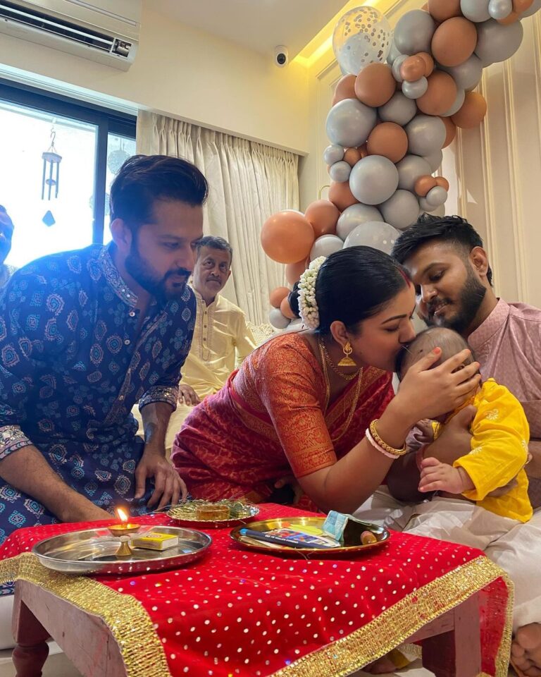 Ishita Dutta Instagram - Happy 6 months my baby ❤️❤️❤️ Vaayu’s Annaprashan ceremony 🙏 For those who don’t know it’s a Bengali traditional ceremony which also known as the rice ceremony where solid food is introduced to the baby by his mama for the first time ❤️ Off course the baby is too small to eat so we only touch the food to introduce him to flavours.
