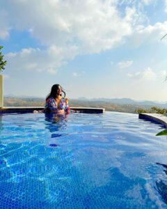 Ishita Dutta Instagram - The best getaway with @vatsalsheth and a much needed one too… away from all the hustle just me and you and the mountains. The best view, the best food, the best hospitality and the best stay…. @mementosbyitchotels_udaipur you have spoilt us and we loved every bit of it… ❤️ From the luxurious room to the private pool to the activities you planned for us everything was just perfect. @khyathisolutions