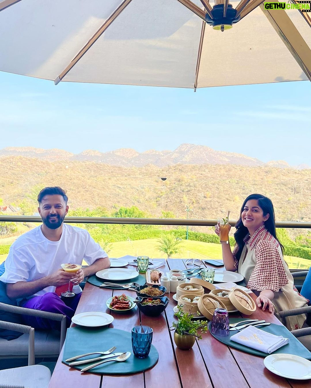 Ishita Dutta Instagram - The best getaway with @vatsalsheth and a much needed one too… away from all the hustle just me and you and the mountains. The best view, the best food, the best hospitality and the best stay…. @mementosbyitchotels_udaipur you have spoilt us and we loved every bit of it… ❤️ From the luxurious room to the private pool to the activities you planned for us everything was just perfect. @khyathisolutions