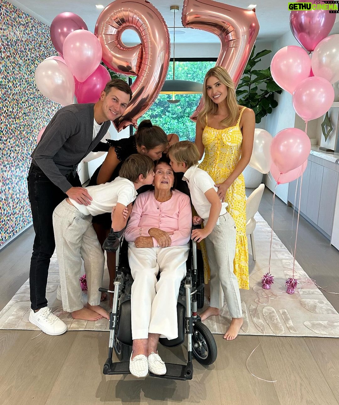 Ivanka Trump Instagram - Last week we celebrated my Grandma Babi's 97th birthday 🎂 We’re so lucky to have Babi living with us in Miami these last couple years ~ I’m thankful for every lesson, every story, and every game night where she still destroys us all at Jenga! It's the simple moments together that define the richness of life. I cherish every second! 🥰