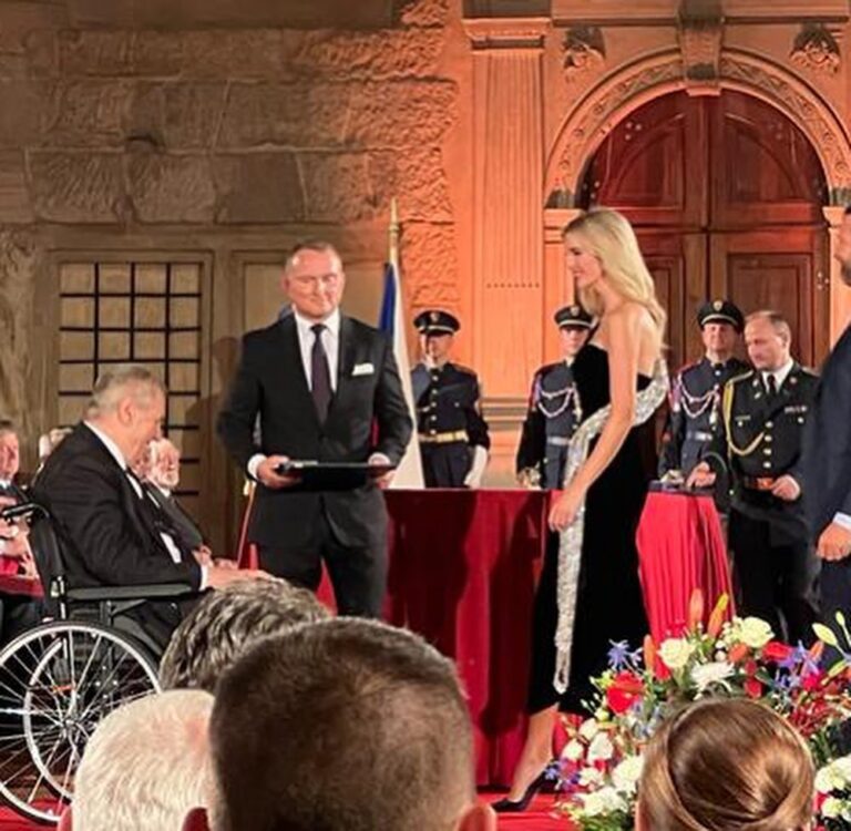 Ivanka Trump Instagram - Last night at Prague Castle, my brother Don and I had the honor to accept the posthumous first grade Medal of Merit on behalf of our mother, Ivana, from President Miloš Zeman. Born and raised in what was then Czechoslovakia, my mother grew up in Zlin, skied on the National Team and attended Charles University in Prague. Through her life she maintained a deep love and connection to the Czech Republic. I know that mom would have been extremely honored by the recognition, as were we to be here in Prague to receive it on her behalf. Thank you President Zeman for honoring her life and contributions yesterday. 🇺🇸🇨🇿 Prague, Czech Republic