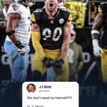 J.J. Watt Instagram - T.J. WATT. MENACE. 🔥 (via @steelers @nfl @jjwatt)