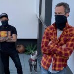 JR Bourne Instagram - Continuing to play safe while Physically Distancing and wearing our @originusa masks. Esther ate hers.