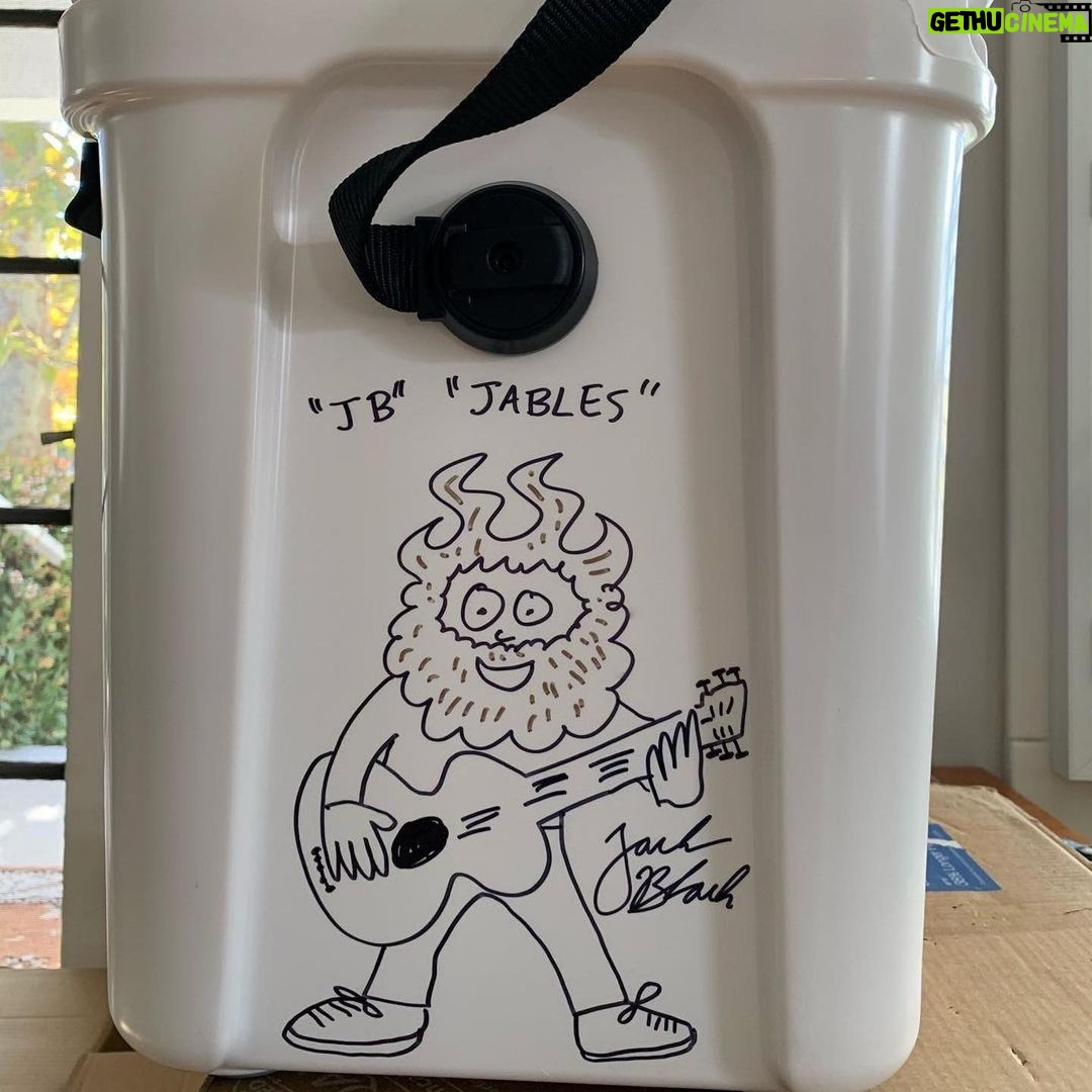 Jack Black Instagram - The D have teamed up with @YETI to help out road crews hit hard by the pandemic. KG and I have customized a one-of-a-kind cooler that's up for auction to raise funds for Crew Nation - a global relief fund for live music crews. Head over to the link in bio to enter the auction or to make a donation to Crew Nation!