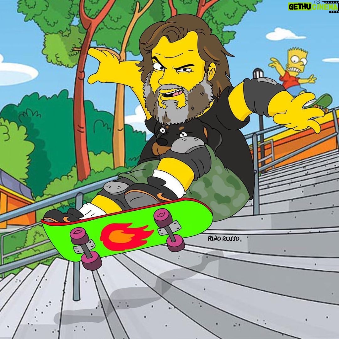 Jack Black - 498K Likes - Jablinski Skateboarding Simpson’s Style
📷 @rino_russo_