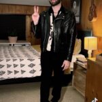 Jack Griffo Instagram - Every man needs a solid leather and maybe even some satin 😮‍💨 Nothing unworn ♻️ #thrift #leatherjacket #fashion #mensstyle