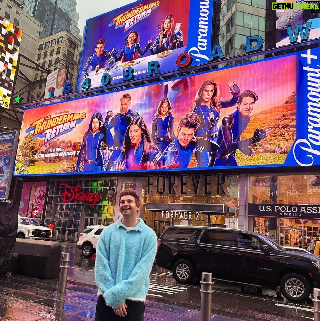 Jack Griffo Instagram - Tomorrow 😊⚡️💙 Times Square, New York City