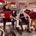Jack Quaid Instagram - 🖖🏻”Those Old Scientists.” I don’t think I’ve ever had more fun on a set than when I got to play around on the USS Enterprise. The cast of #StrangeNewWorlds were so wonderful and welcoming, getting to (finally) work with my friend @trondynewman in live action was a delight, and it was a straight up honor to be directed by the legendary @jonathansfrakes. I love playing Boimler so goddamn much and to play him in live action was one of the highlights of my career. Thank you, Trekkies for such a warm reception! This was a story about fans and none of this would have been possible if not for you. RRRIKER! . . . #StarTrek #startrekstrangenewworlds #lowerdecks #startreklowerdecks #boimler #mariner #thoseoldscientists
