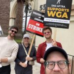 Jack Quaid Instagram - I got to picket with the best of them today. Support them writers, y’all! #wgastrong #sagaftrastrong
