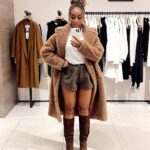 Jackie Aina Instagram - Los Angeles: where shorts and jackets as an outfit pairing actually make sense.