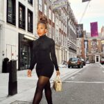 Jackie Aina Instagram - guy at the end was a paid actor lmao @storkmayfair dress + shoes Magda Butrym earring Jacquemus bag: Prada #storkrestaurant #nigerianrestaurantlondon #naijarestaurant #nigerianfoodlondon