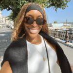 Jackie Aina Instagram – life is great 🥂

headband: amazon
tank top: amazon
coat: zara
pants: Simkhai
loafers: Chanel
handbag: Bottega Veneta 
belt: Fendi Beau-Rivage Geneva