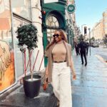 Jackie Aina Instagram - don’t call me materialistic and then not bring the materials FOH! 😂😂😂😂😂😂😂😂😂😂 top: Wolford Pants: cos Cardigan: dissh Shoe+bag: Gucci Glasses: celine Belt: Louis Vuitton Oxford Circus, Vapiano