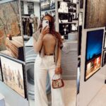 Jackie Aina Instagram - don’t call me materialistic and then not bring the materials FOH! 😂😂😂😂😂😂😂😂😂😂 top: Wolford Pants: cos Cardigan: dissh Shoe+bag: Gucci Glasses: celine Belt: Louis Vuitton Oxford Circus, Vapiano