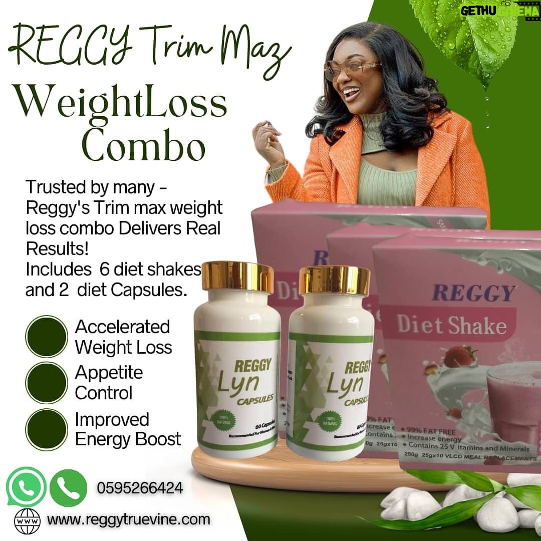 Jackie Appiah Instagram - @reggy_truevine_health_n_beauti I trust this combo too for amazing results it gave me! Uncover the effectiveness of Reggy’s Trim max weight loss combo and ignite your own success story. Start your journey to a healthier you today! 💪✨ Call or WhatsApp 0595266424 to order. #ReggyTrueVine #weightlosssuccess