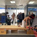 Jacob Bertrand Instagram - Some behind the scenes from season 3 of cobra kai! This was my favorite scene to shoot. Especially the button of spittin on bo. Sorry @blonde_ambition_mitchell Atlanta, Georgia