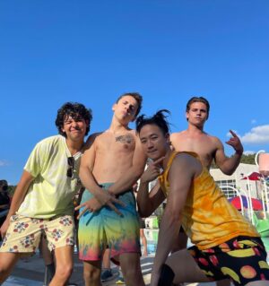 Jacob Bertrand Instagram - SEASON 5 IS OUT! Go watch Cobra Kai 

We had to shoot the slide race so many times cuz I just kept winning