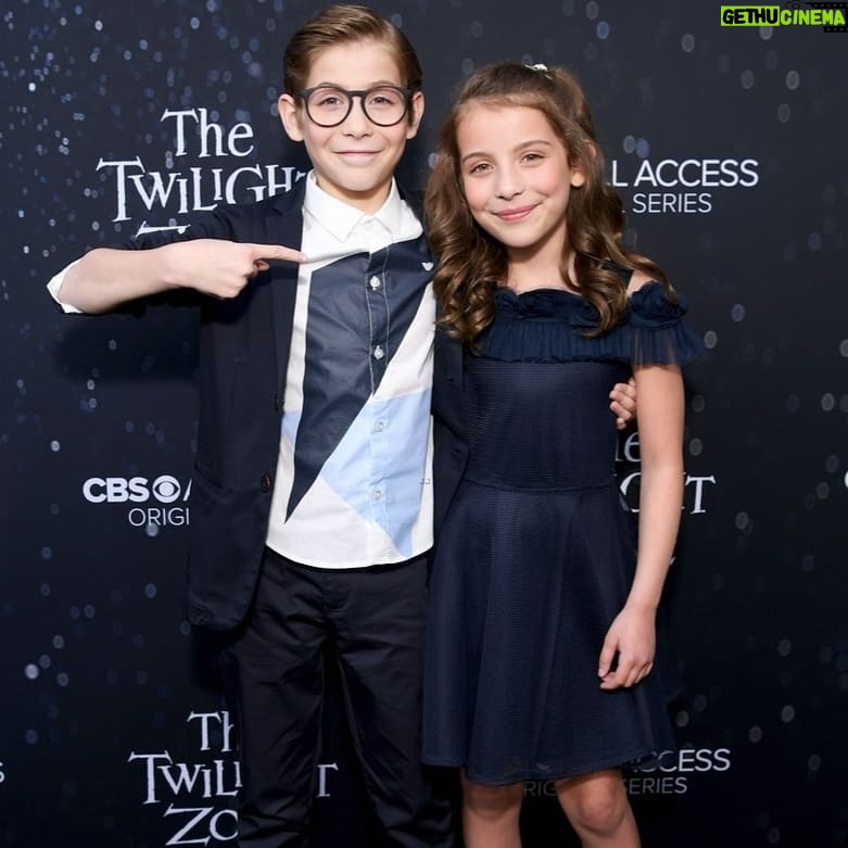 Jacob Tremblay Instagram - #AboutLastNight #TheTwilightZone Premiere 🚪🌀 My favorite part was watching my little sister steal the spotlight! Check us out in "The WunderKind" coming soon! (Thanks @KCFee for helping her shine!) #EricaTremblay
